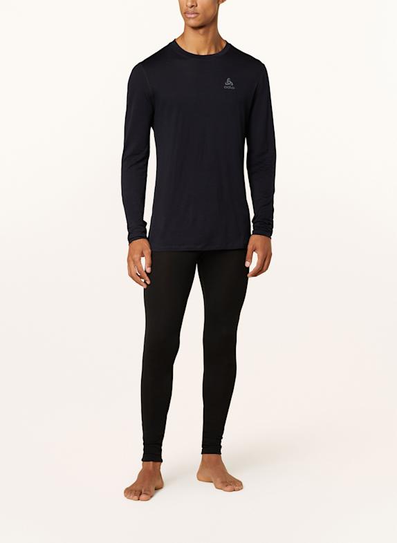 odlo Longsleeve MERINO 160 van merinowol ZWART