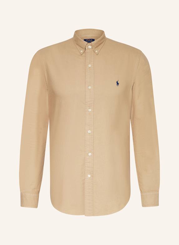 POLO RALPH LAUREN Oxford shirt slim fit LIGHT BROWN