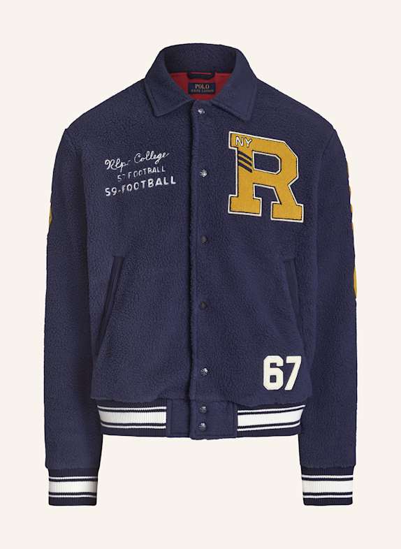 POLO RALPH LAUREN Made of teddy fleece college jacket DARK BLUE