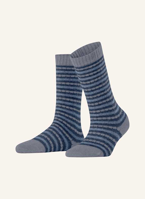 FALKE Socken FLUFF LINES 3250 STEEL GREY