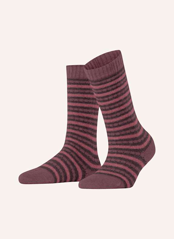 FALKE Socken FLUFF LINES 8936 roan rouge