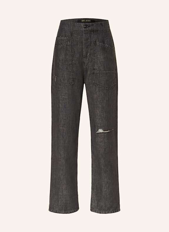 MAC Destroyed Jeans mit Glitzergarn D981 black rinsed destroyed