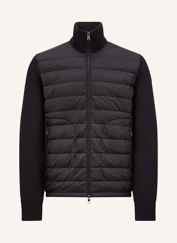 MONCLER Daunenjacke im Materialmix SCHWARZ