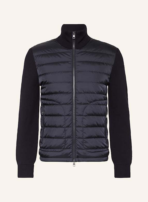 MONCLER Daunenjacke im Materialmix DUNKELBLAU