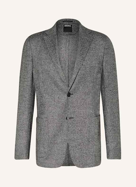 ZEGNA Marynarka tweedowa extra slim fit CZARNY/ BIAŁY