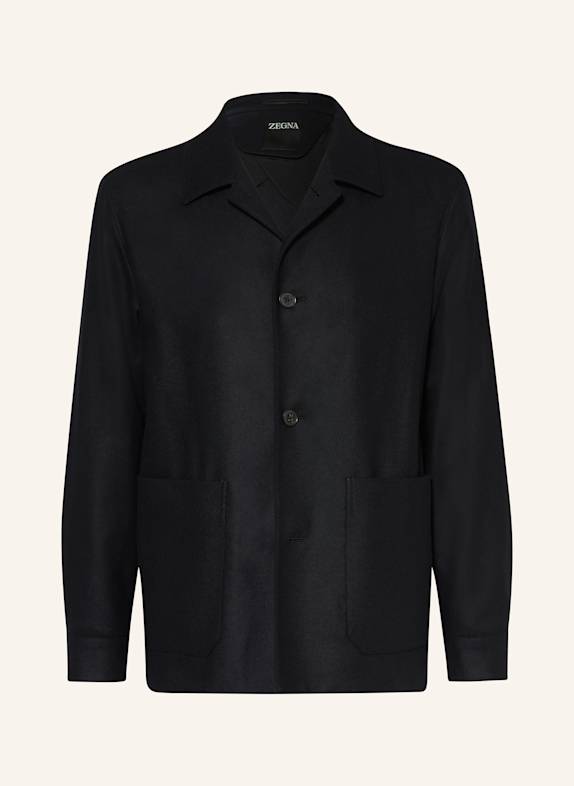 ZEGNA Anzugsakko Regular Fit aus Flanell BLACK BLACK