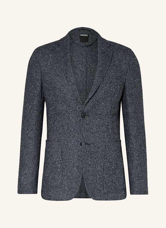 ZEGNA Tweed-Sakko Extra Slim Fit mit Seide DUNKELBLAU