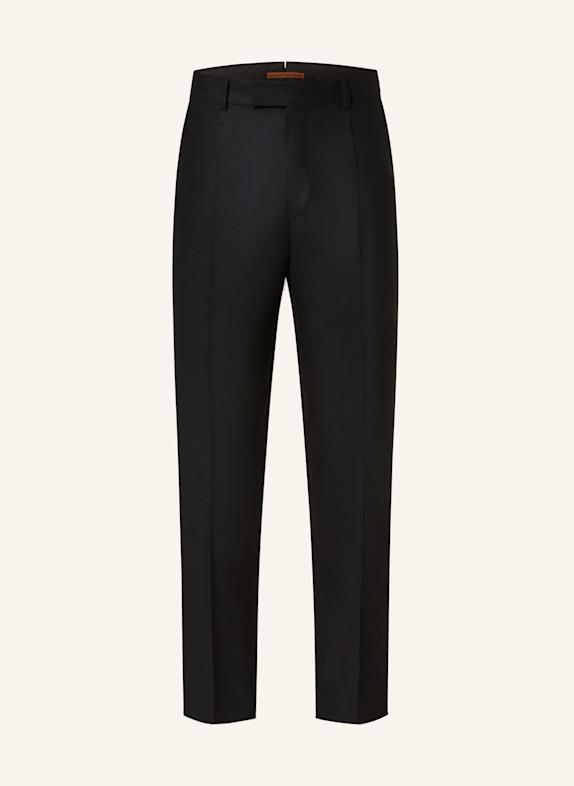 ZEGNA Pantalon de costume Pleated Fit en flanelle BLACK BLACK