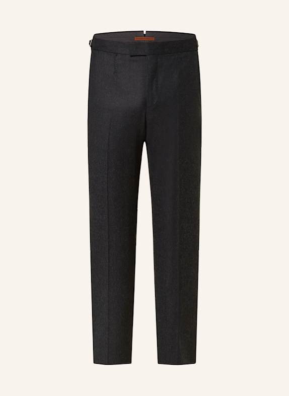 ZEGNA Pantalon en flanelle coupe étroite GRIS FONCÉ