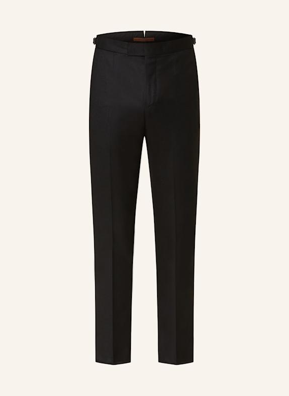 ZEGNA Spodnie flanelowe Narrow Fit CZARNY
