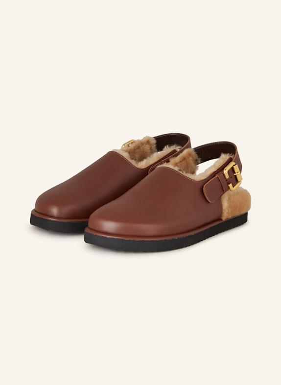 Chloé Klapki typu mules NIL 25E Sooty Brown