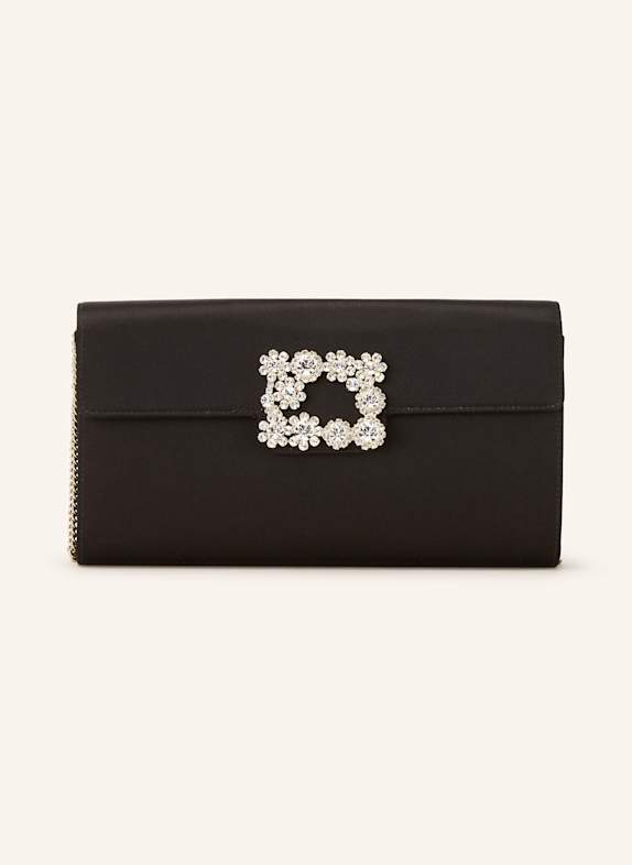 Roger Vivier Clutch mit Schmucksteinen SCHWARZ