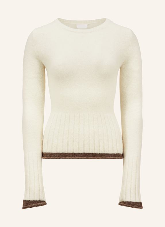 MONCLER Sweter z dodatkiem alpaki ECRU