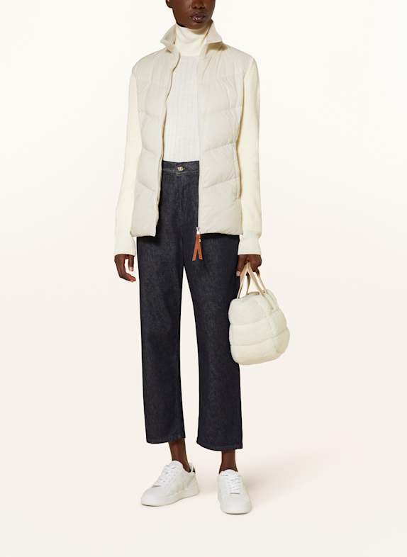 MONCLER Daunenjacke im Materialmix ECRU