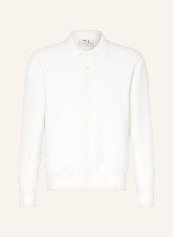 COS Bouclé polo shirt WHITE
