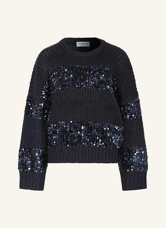 ESSENTIEL ANTWERP Pullover GROUP mit Pailletten DUNKELBLAU