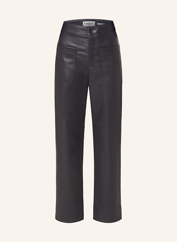 ESSENTIEL ANTWERP GRATE trousers in leather look DARK BLUE