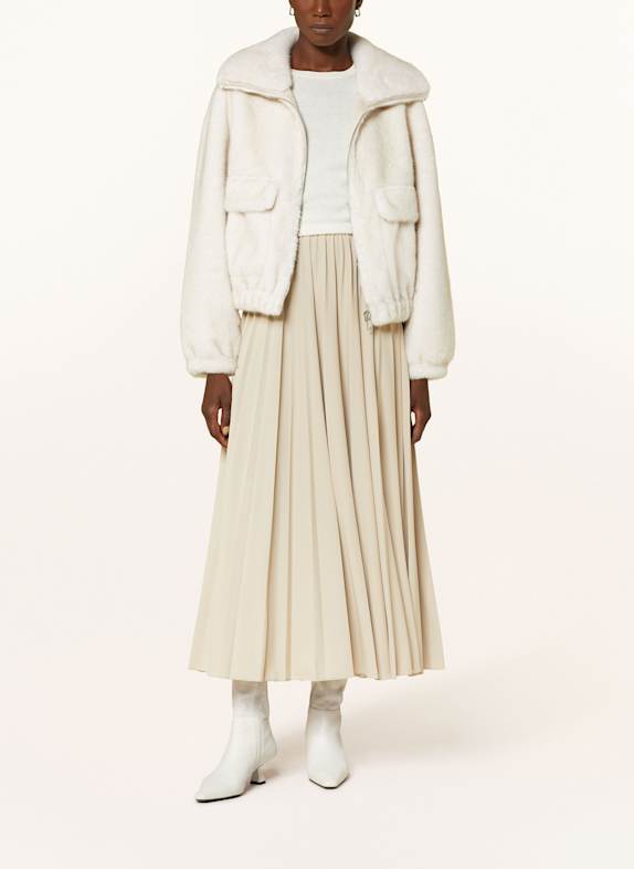 ESSENTIEL ANTWERP Kurtka GENZ ze sztucznego futra KREMOWY