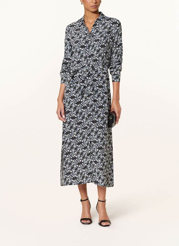 mavi Hemdblusenkleid SCHWARZ / BLAUGRAU / GRÜN