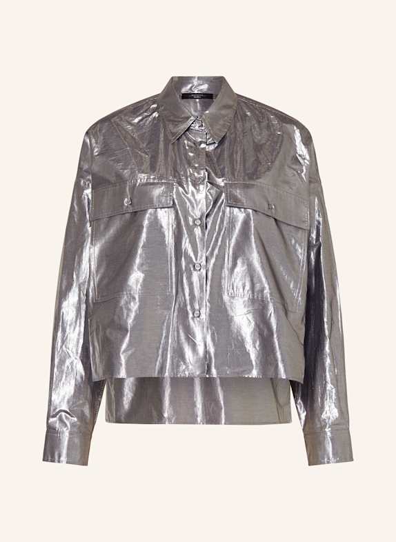 WEEKEND Max Mara Hemdbluse ALDENO mit Glanzgarn SILBER