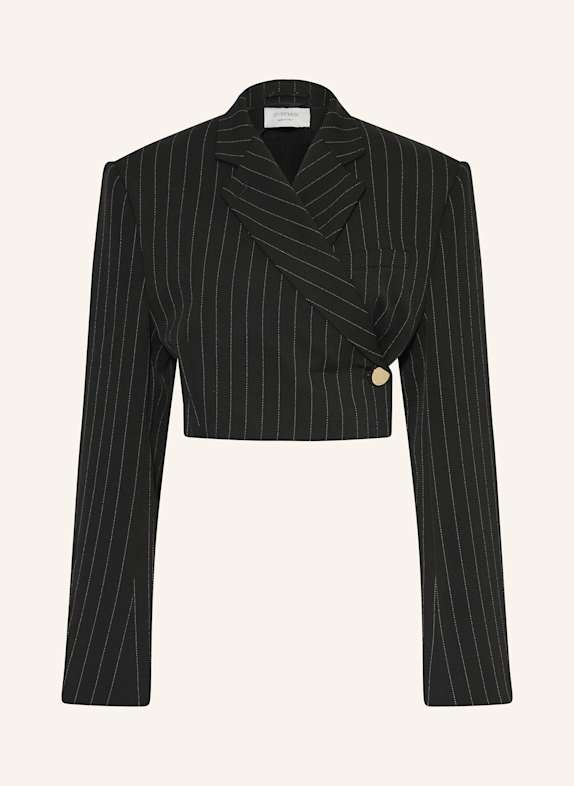 SPORTMAX Cropped-Blazer UTOPIA im Materialmix SCHWARZ/ WEISS