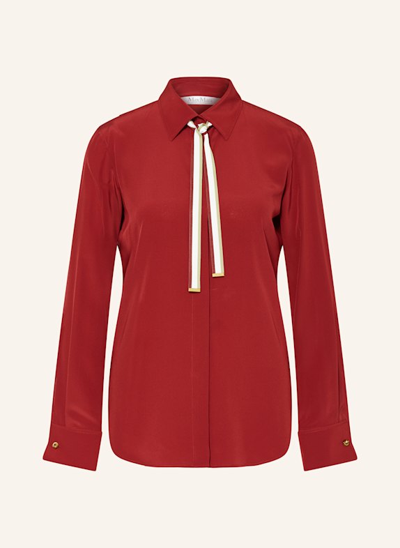 Max Mara Schluppenbluse APOLLO aus Seide mit abnehmbarer Schluppe DUNKELROT