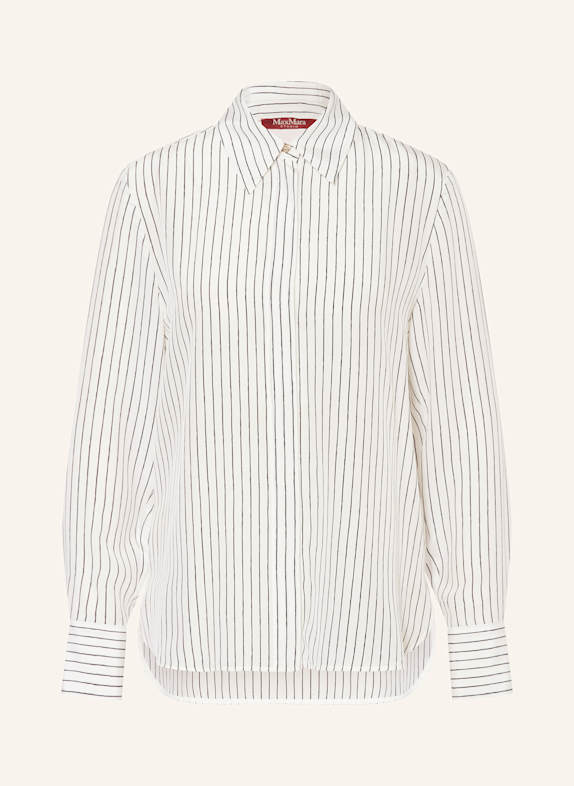 Max Mara STUDIO Hemdbluse LAMA aus Seide SCHWARZ/ WEISS