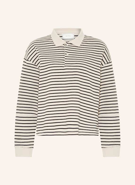 NEO NOIR SARA piqué rugby shirt CREAM/ DARK BLUE