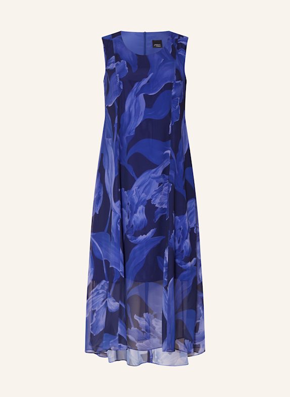 Satin dress with bow VANDA dress BLUE/ DARK BLUE