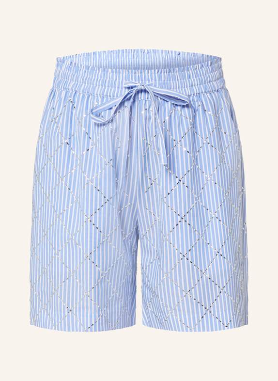 darling harbour Shorts mit Schmucksteinen HELLBLAU/ WEISS
