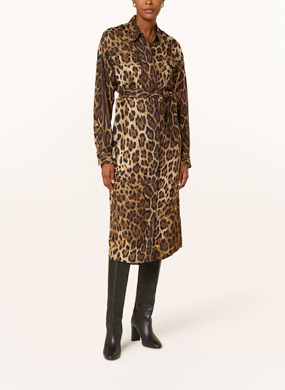 darling harbour Oversized-Hemdblusenkleid mit Seide LEOPRINT