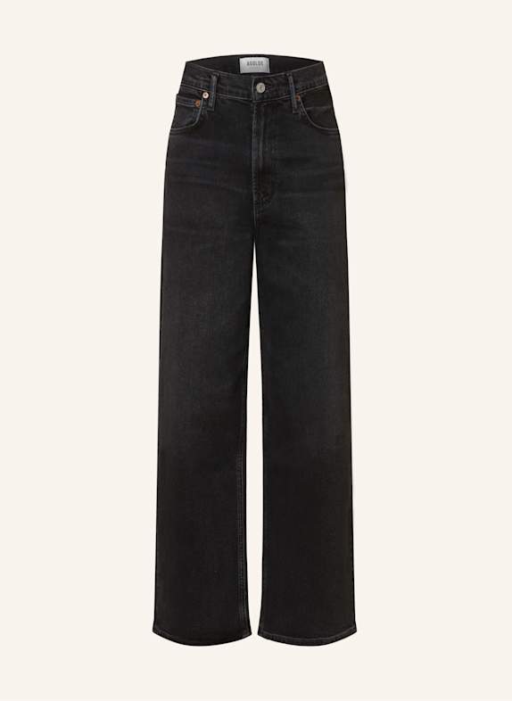 AGOLDE Flared džíny REN hsh hush (washed saturated black)