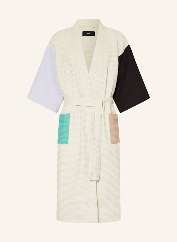 HAY Unisex-Kimono WAFFLE ECRU/ HELLLILA/ SCHWARZ