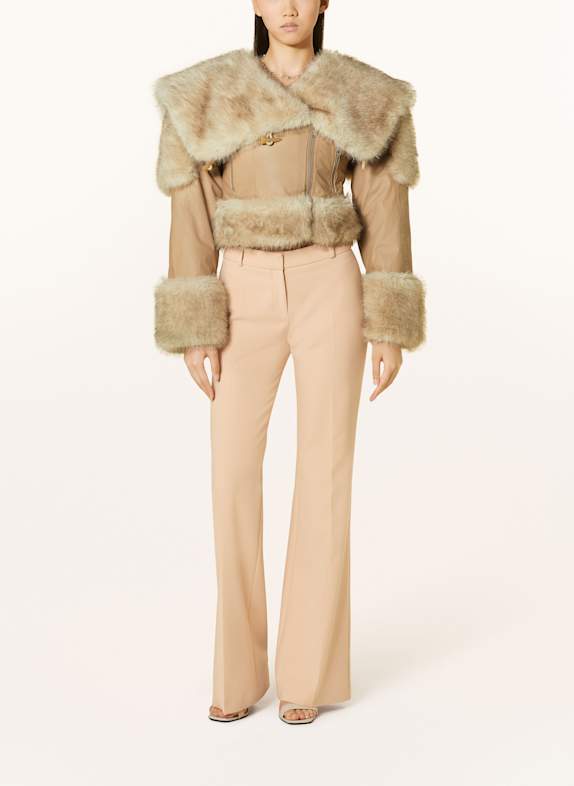 OW Collection Cropped-Blouson TORONTO mit Kunstfell BEIGE