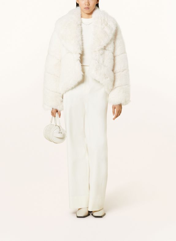 OW Collection Kurtka ze sztucznego futra MILAN ECRU