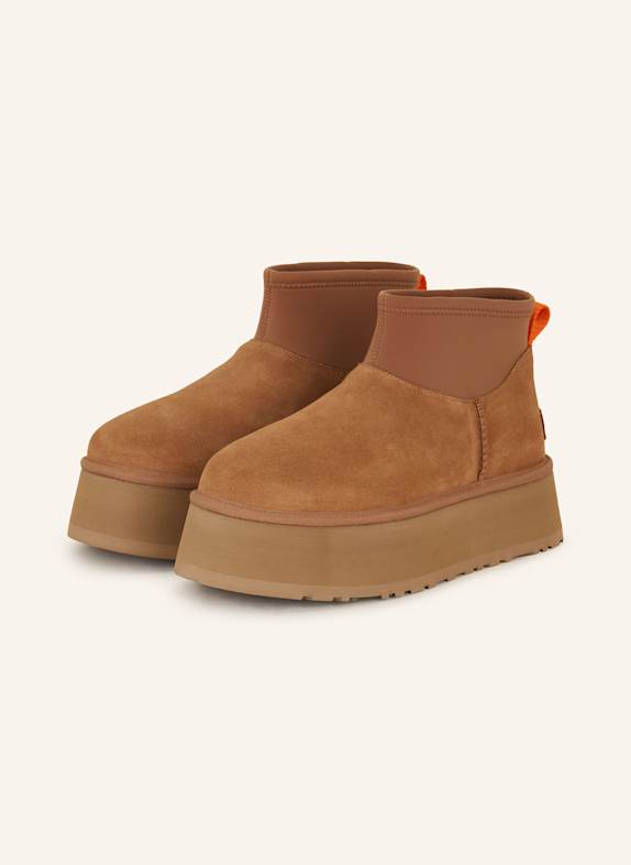 UGG CLASSIC MINI DIPPER platform boots CAMEL