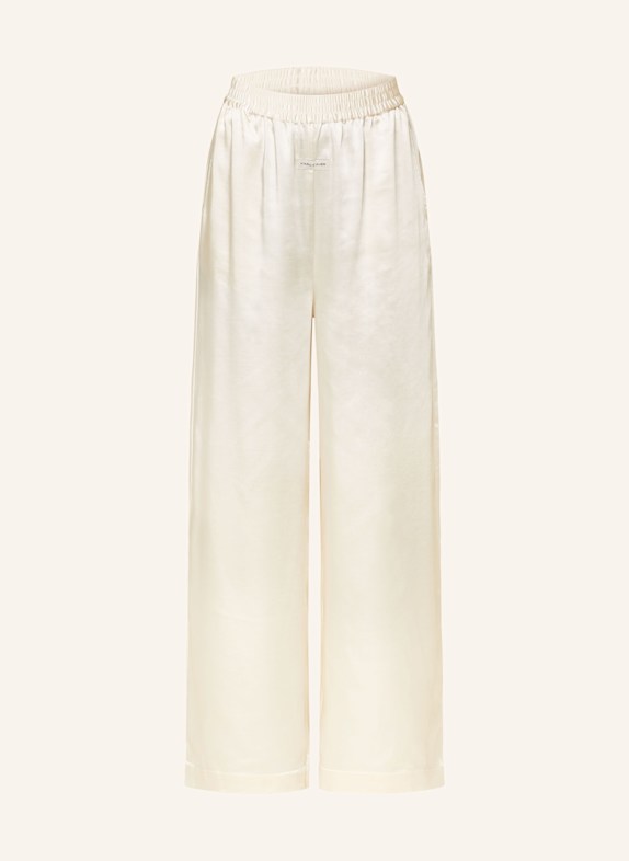 KARO KAUER Wide leg trousers in satin CREAM