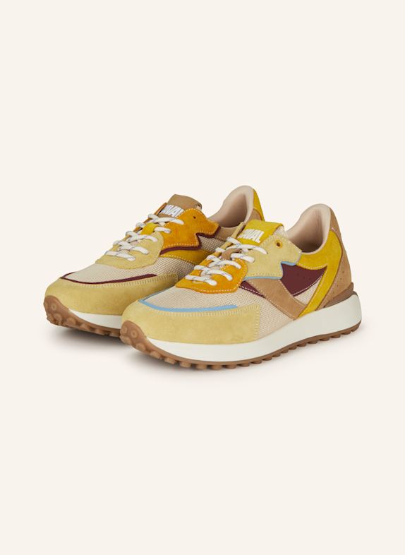 CAVAL Sneaker SLIDE DUNKELGELB/ HELLBLAU/ CAMEL