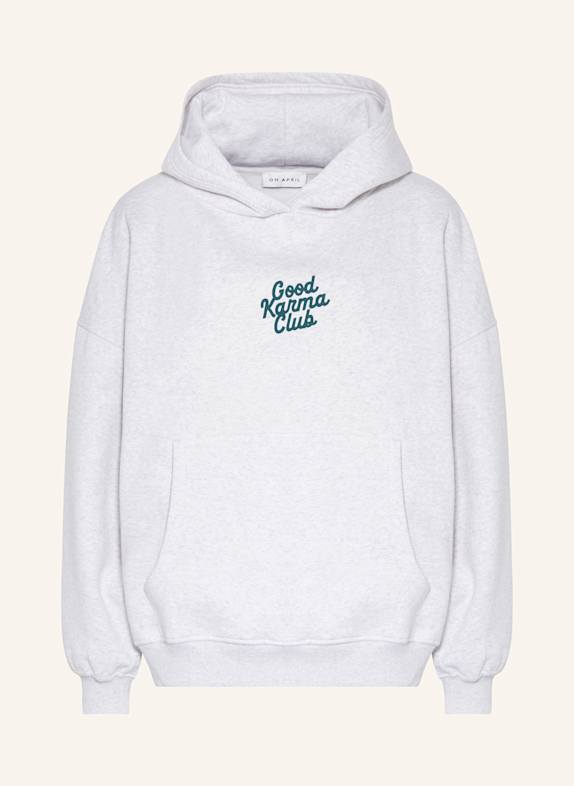 OH APRIL Oversized-Hoodie BOYFRIEND HELLGRAU/ DUNKELGRÜN/ ORANGE