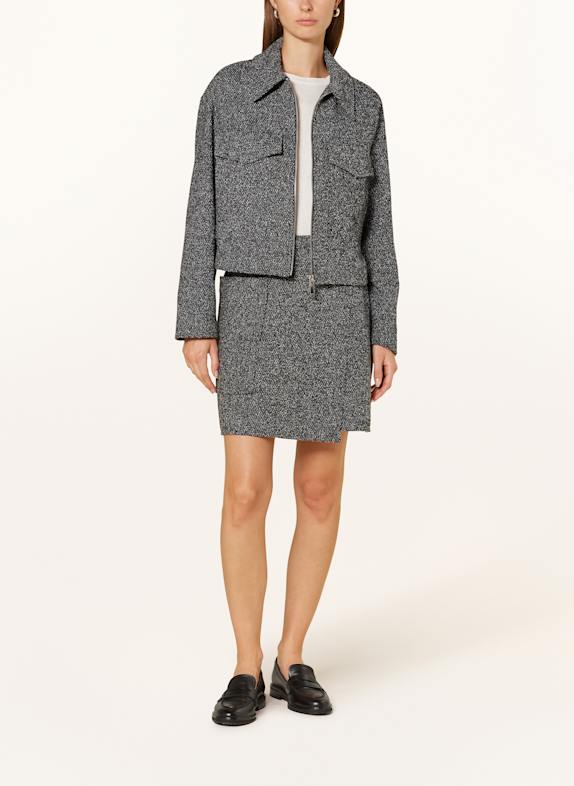 OPUS Kastenjacke JASKO aus Tweed SCHWARZ/ WEISS