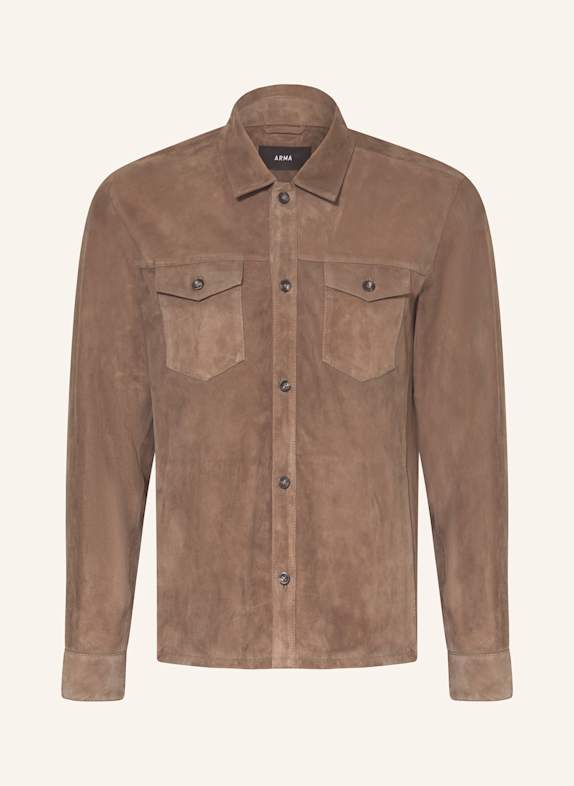 ARMA Leder-Overshirt DEX DUNKELBRAUN