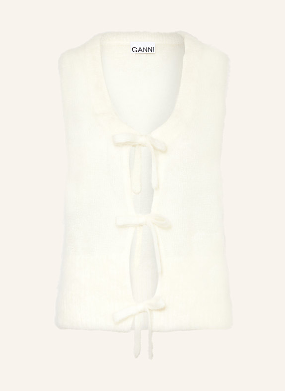 GANNI Strickweste mit Mohair ECRU