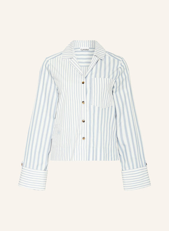 GANNI Shirt blouse DARK BLUE/ LIGHT BLUE/ WHITE