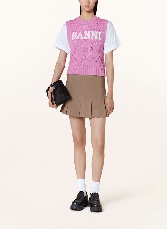 GANNI Sweater vest PINK