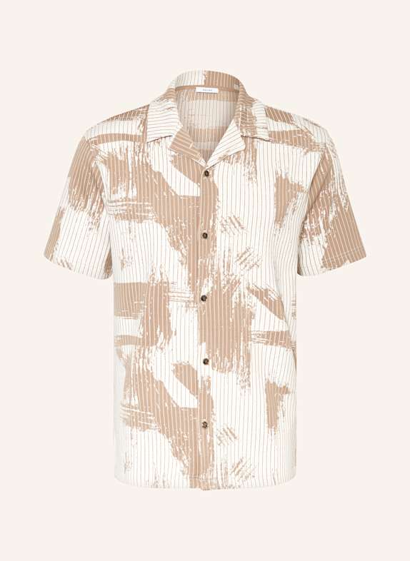 REISS Resorthemd VICEROY Regular Fit aus Jersey HELLBRAUN/ ECRU