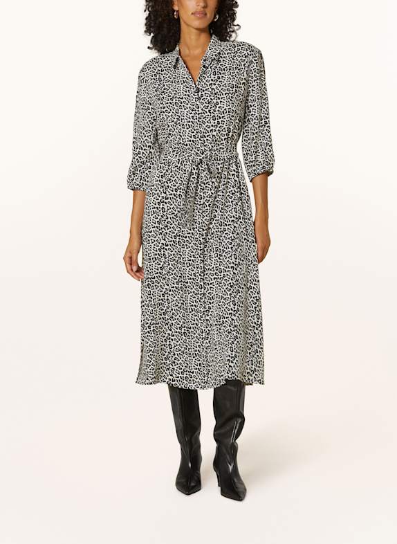 comma Shirt dress with 3/4 sleeves LIGHT BROWN/ WHITE/ BLACK