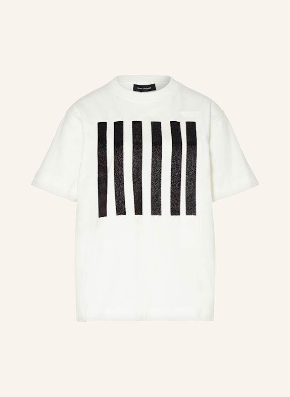 MARC JACOBS Tričko s flitry BÍLÁ/ ČERNÁ