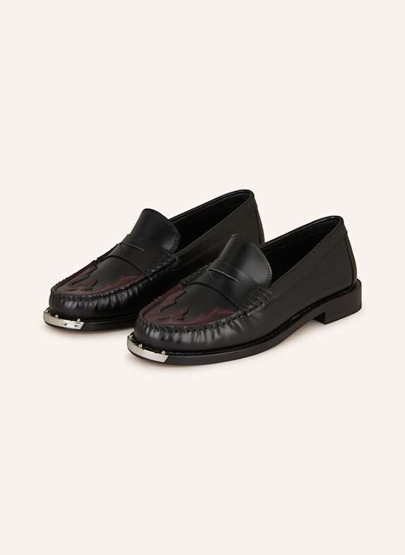 SANDRO Penny-Loafer SCHWARZ/ DUNKELROT