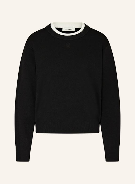 SANDRO Sweter CZARNY