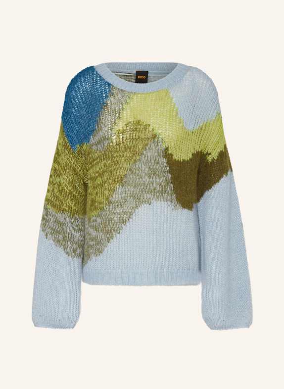BOSS Pullover FUNCH BLAU/ GRÜN